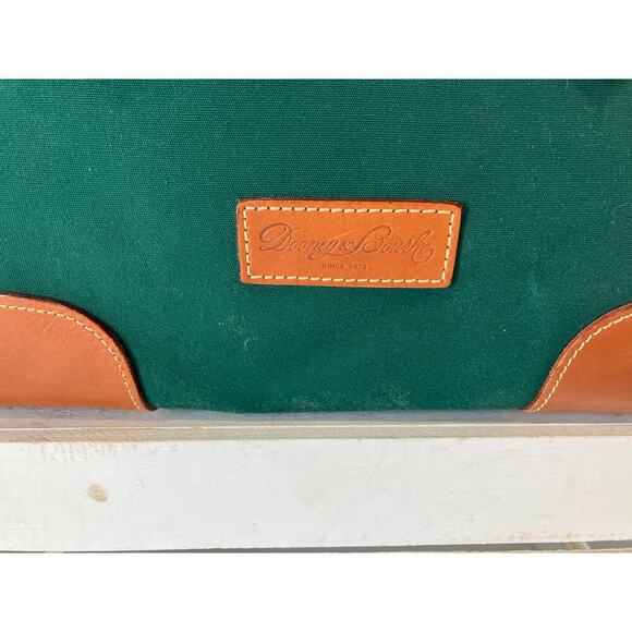 DOONEY & BOURKE GREEN CANVAS/ LEATHER SHOULDER TOTE ASIS - Picture 2 of 16